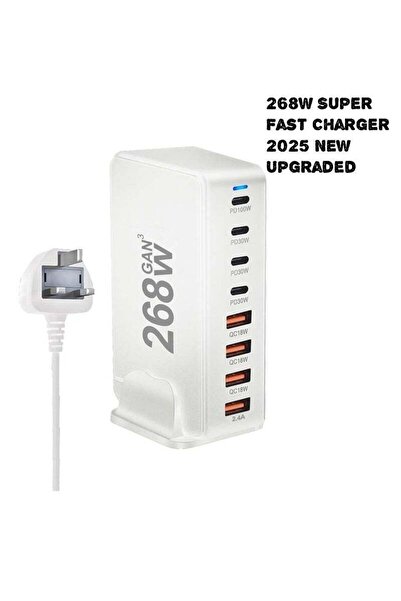 Shopi Multi USB Charger, 268W USB C Fast Charger 8-Port Charging Station Port...