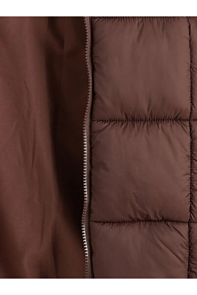 LC Waikiki Brown Hooded Girl's Puffer Jacket