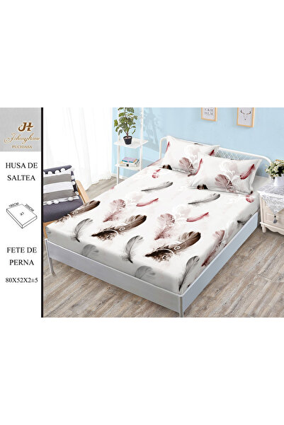 FIONNA.RO Satin Cotton With Stretchy And Pillowcases 180X200cm - White With F...