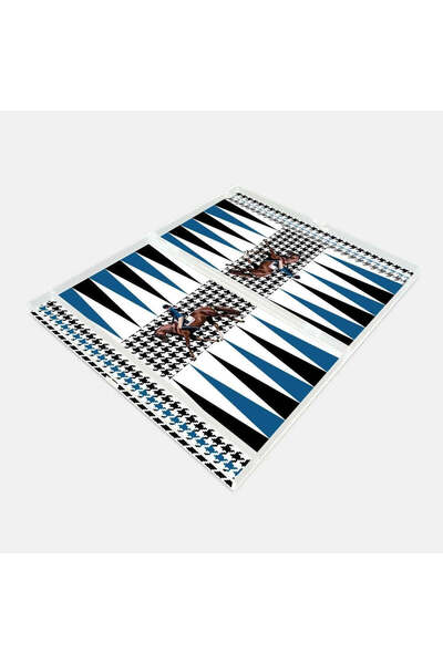 VITELLI DUBAI Equestrian Blue Jacket Acrylic Backgammon