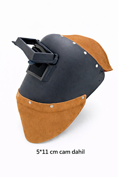 TYD Dar camlı kaynakçı maskesi - Alt ve üst deri korumalı