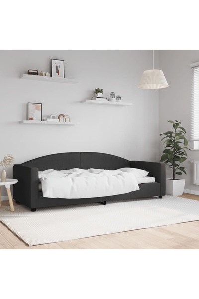 Concept Cadru de pat, gri taupe, 100 x 200 cm, material textil