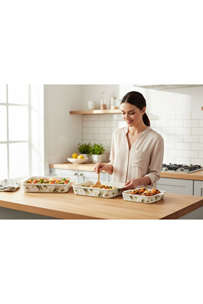 Generic 3-piece ceramic tray set