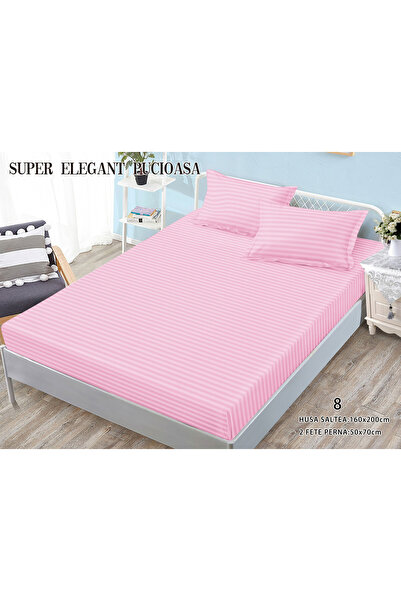 FIONNA.RO Damask Cotton Duvet Cover 160x200cm - Pink Bon Bon