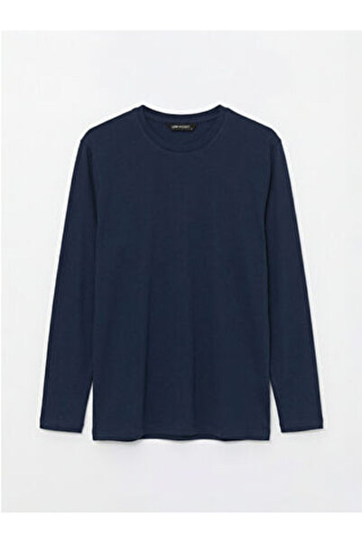 LC Waikiki Navy Blue Crew Neck Long Sleeve Men's T-Shirt