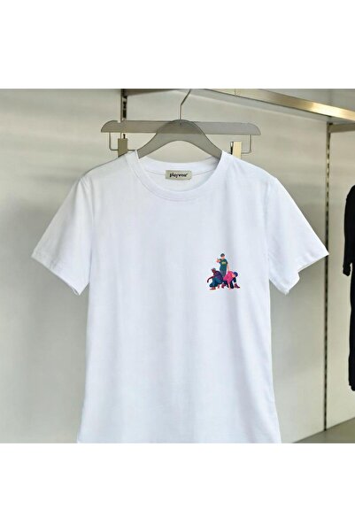 playwear Unisex Comfortable Fit 3 Friends Figure Back and Chest Printed T-Shirt