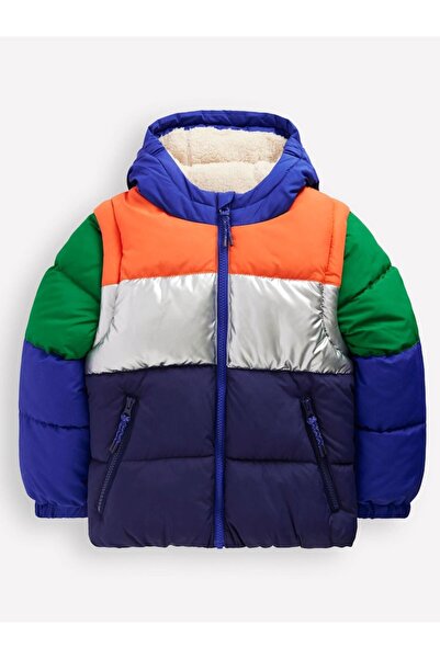 Next Baby Boden Blue 2-in-1 Waterproof Jacket with Detachable Sleeves