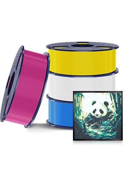 Sunlu Pachet filament 3D print, PLA+ 1.75 mm, 4 x 1Kg, Total 4Kg, CMYK (Alb+M...