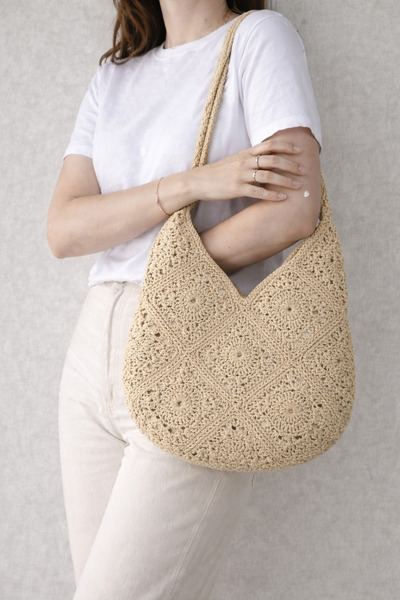 MSM Hasır Çanta, Kağıt ip Çanta, Plaj Çantası, Günlük Çanta El Yapımı V Model...