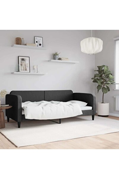 Concept Cadru de pat, negru, 90x190 cm, material textil