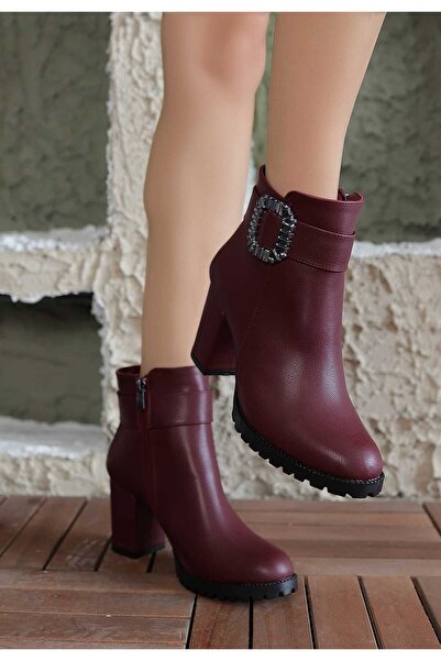 MELIFLIO Kadın Günlük Kullanımlı Fermuarlı Kısa Bot