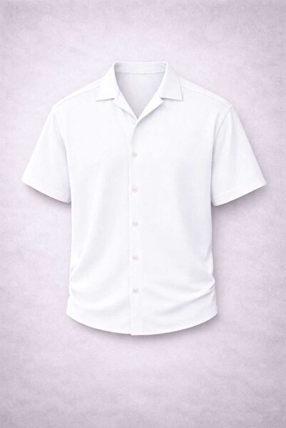 threeoff Premium Slim Fit Ayrobin Linen Short Sleeve Men's Shirt