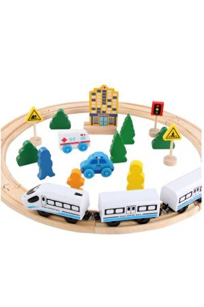 PlayFun Circuit Lemn 26 Piese Tren