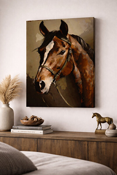 hello solaris Modern At Figürlü Kanvas Tablo – Sanatsal At Portresi Duvar Dekoru