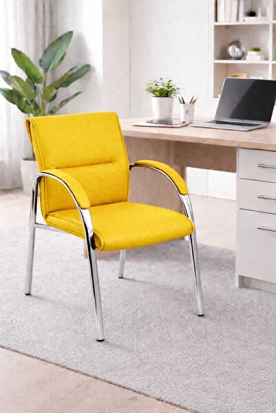 YRN OFIS Ofis misafir bekleme koltuğu büro sandalyesi bekleme sandalyesi Krom...