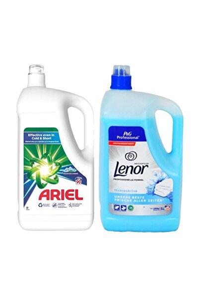 Ariel Mountain Spring liquid detergent, 4.5L + Lenor Sea Breeze conditioner, 5L