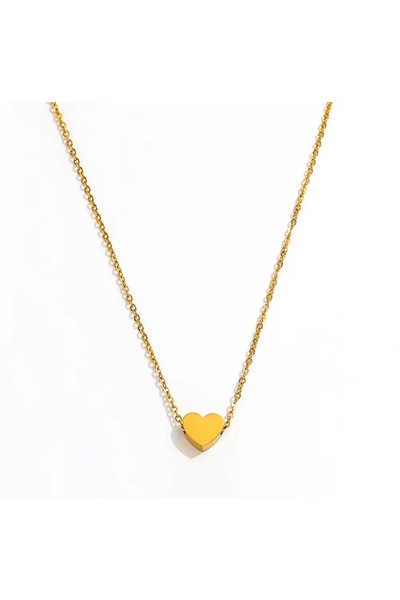 ALEYKA Stainless Steel Thin Elegant Chain Minimal Heart Necklace (50 cm)