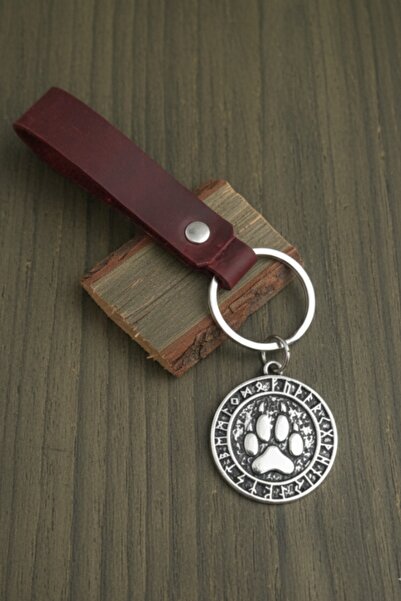 AB Takı سلسلة مفاتيح بتصميم مخلب الدب من الجلد الحقيقي، سلسلة مفاتيح عصرية من...