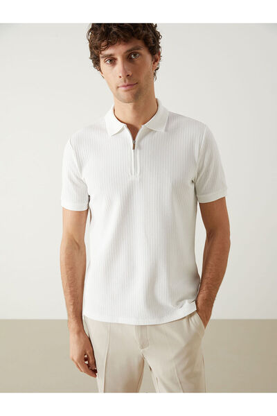 LC Waikiki Ανδρικό μπλουζάκι με λαιμόκοψη Polo, απλό ζακάρ