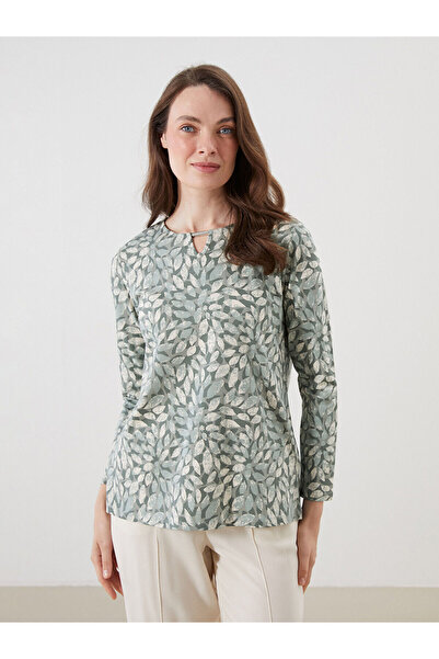 LC Waikiki Bluză florală cu decolteu crew de sezon nou - S5PV22Z8