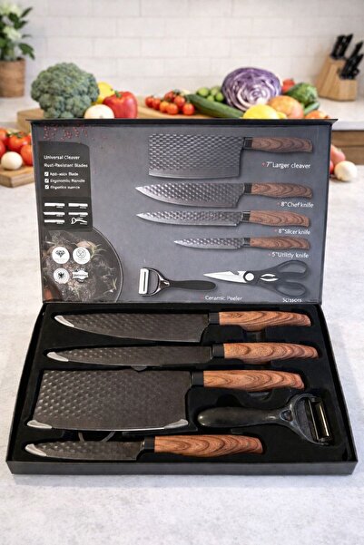 OEM Set of 3 Kitchen Knives + Chopper + Multifunctional Scissors + Vegetable ...