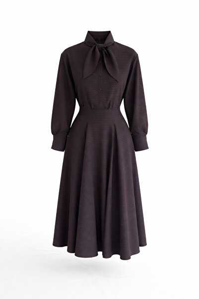 HAZELANNA Coffee-Black Shirt-Skirt Set