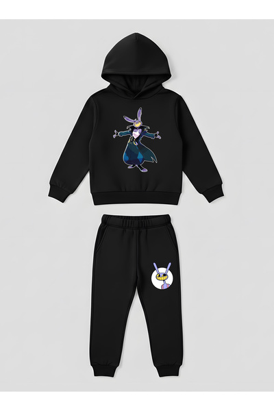 SVART WEAR Jax Purple Rabbit Štampano Dječji dvodelni set dukseva