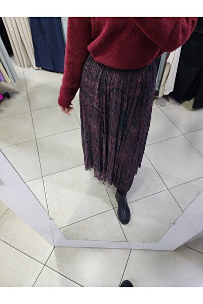 ROKH Desenli asimetrik şifon etek