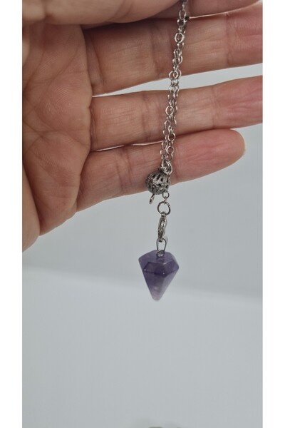 best bioenerji taş terapi Amethyst Natural Stone Pendulum (Pandül)