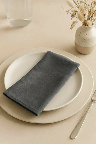 Dokuar Kadife Dokulu Premium Düz Polyester 6’lı Dertsiz Kumaş Peçete 45x45