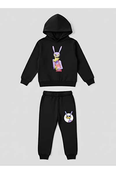 SVART WEAR Set de hanorace pentru copii cu imprimeu Jax Purple Rabbit, 2 piese