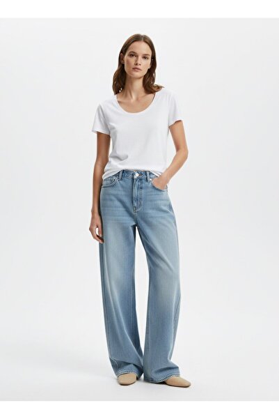 Ltb Short Sleeve Crew Neck Basic White T-Shirt