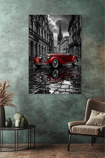 LUXRN Classic Car Wall Painting Frameless Modern Office Living Room Decoratio...