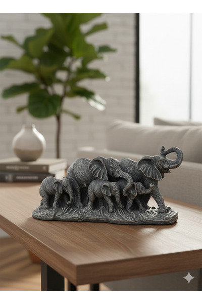 İki Cadı Tasarım Fil 5 Li Aile Heykel Ham Polyester Büst Ev , Ofis Dekor
