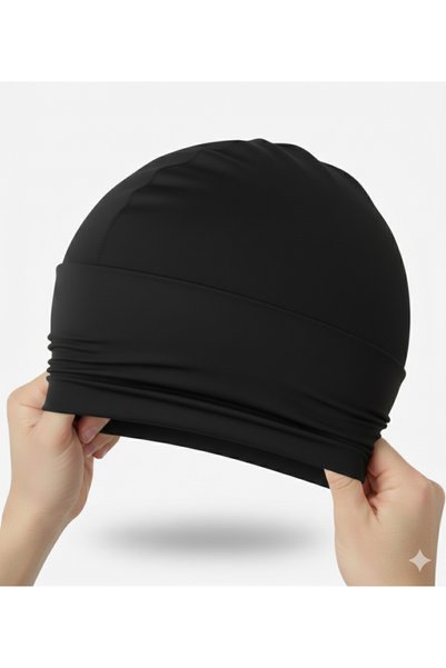 tayuya Black Micro Fabric Quick-Dry Swimming Cap - Flexible Professional Swimming Cap