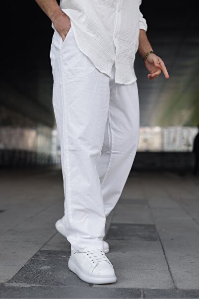 viperkombin Men's Raw Linen Trousers Regular Fit