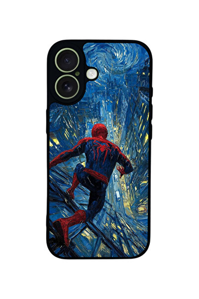 SCALETA CASE iPhone 17 Uyumlu Spiderman Tasarımlı Glossy Mat Siyah Silikon Te...
