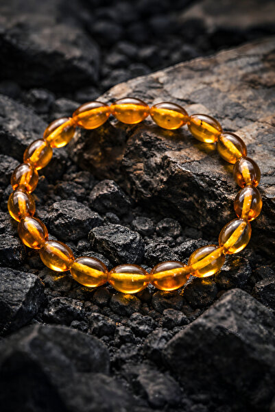 NBS Beautiful Naturel Stones Amber Unisex Bracelet with Special Cut, Elegant ...