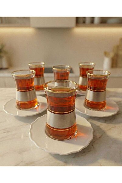 AR HOME 12 Pcs Tea Glass&Porcelain Set