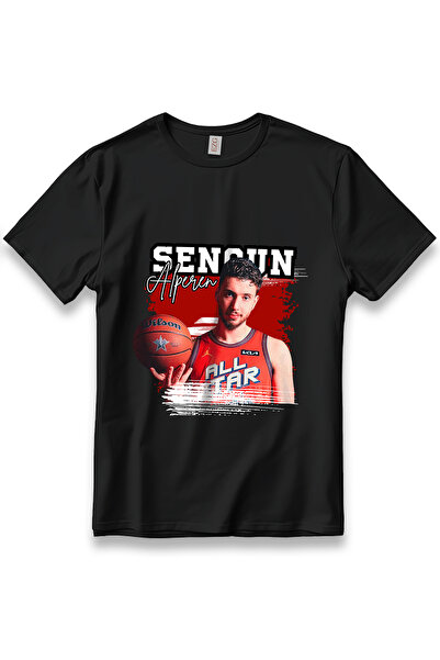 EZG Business Alperen Şengün Printed Basketball T-Shirt Unisex 100% Cotton Bre...