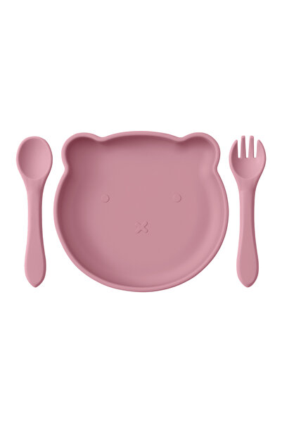 choice2 10-powder rose Wholesale Silicone Baby Feeding Set BPA Free Suction D...