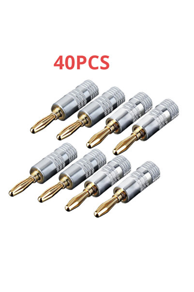 Choice5 40 قطعة من موصلات الموز 4 مم، مطلية بالذهب عيار 24 قيراطًا، بأحجام 2/...