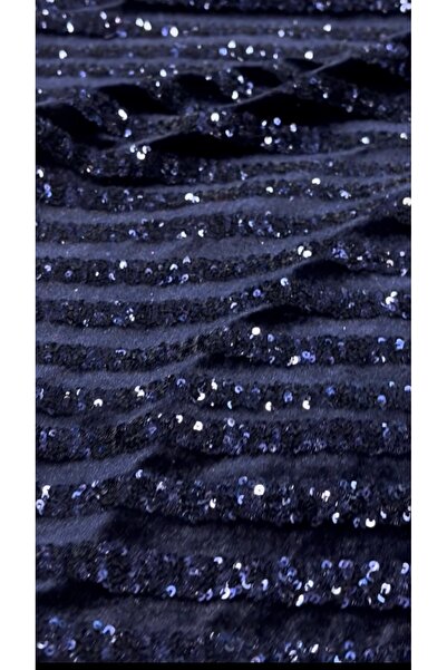 MEKİK MANİFATURA Striped Sequined Velvet Fabric