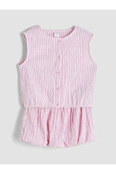 LC Waikiki Roza Karirano košulja i suknja za devojčice, set od 2 komada