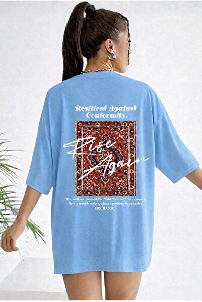 New Shine Rise Again Килимовий візерунок Блакитний унісекс футболка