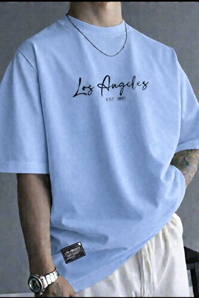 New Shine Los Angeles Est 1997 Printed Baby Blue Unisex T-Shirt