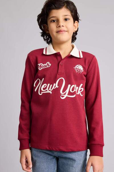 DeFacto Μπλουζάκι με στάμπα και γιακά πόλο για αγόρια G6291A826SP