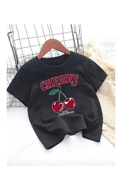 New Shine Μπλουζάκι Unisex με στάμπα Cherry Kiraz σε μαύρο χρώμα