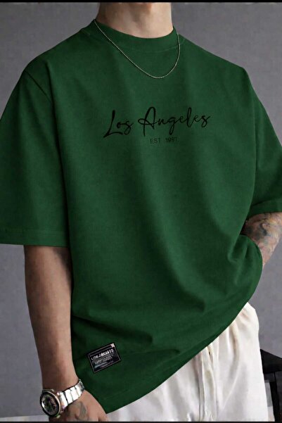 New Shine Los Angeles Est 1997 Printed Green Unisex T-Shirt