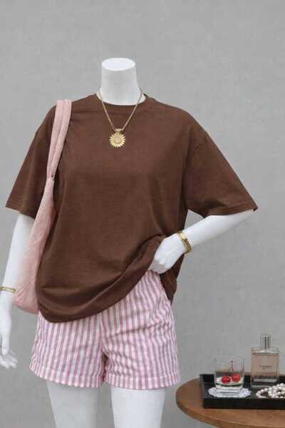 New Shine Solid Color Brown Unisex T-Shirt